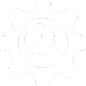 A white gear icon with a wrench inside, symbolizing settings or tools.