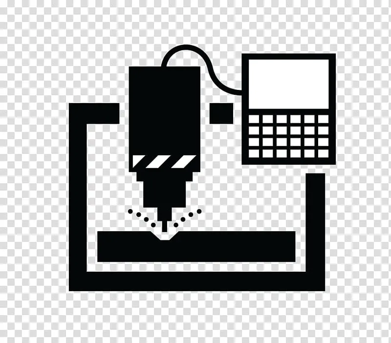 CNC machine icon with controller display.